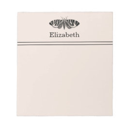  Moth Elegant Black en Buff met naam Notitieblok