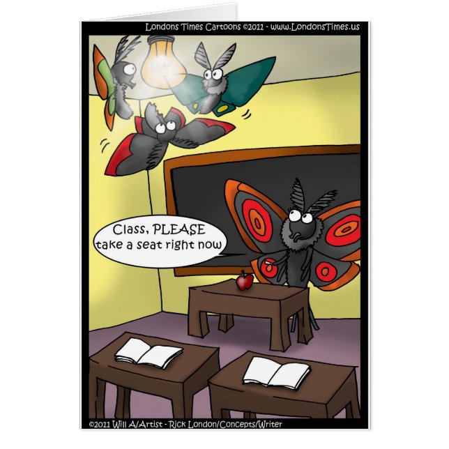 Moth Elementary School Funny Gifts Kaarten T - shi (Voorkant)