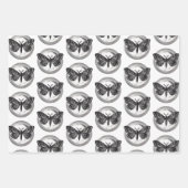 Moth en Maan Wrapping Paper Flat Sheet Set van 3 (Voorkant 3)
