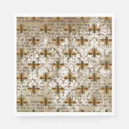  Moth en Newsprint Collage Servet