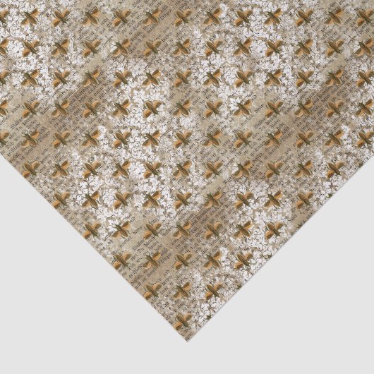 Moth en Newsprint Collage Tissuepapier (Detail)