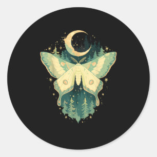 Moth Fairycore Goblincore Whimsigoth Cottagecore Ronde Sticker
