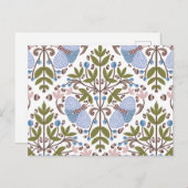 Moth floral pattern briefkaart (Voorkant / Achterkant)