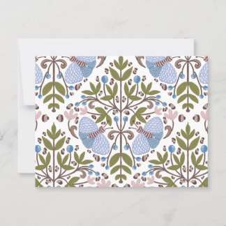 Moth floral pattern briefkaart