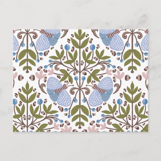 Moth floral pattern briefkaart (Voorkant)