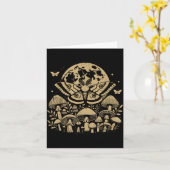 Moth Full Moon Mushroom Boho Aesthetic Occult Men  Kaart (Gele Bloem)