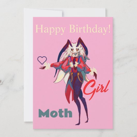 Moth girl anime kaart (Voorkant)