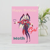 Moth girl anime kaart (Staand voorkant)