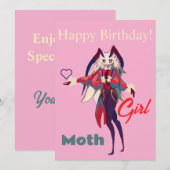 Moth girl anime kaart (Voorkant / Achterkant)
