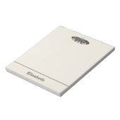  Moth Illustration Black Beige Personalized Notitieblok (Linkerzijde)