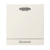Moth Illustration Black Beige Personalized Notitieblok (Voorkant)
