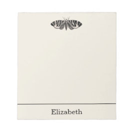  Moth Illustration Black Beige Personalized Notitieblok