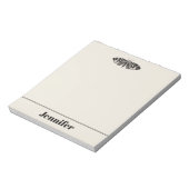  Moth Illustration Black Beige Personalized Notitieblok (Linkerzijde)