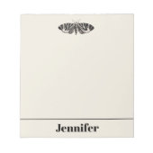  Moth Illustration Black Beige Personalized Notitieblok (Voorkant)