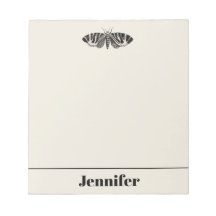  Moth Illustration Black Beige Personalized
