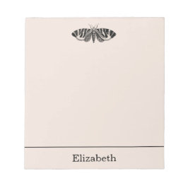  Moth Illustration Black en Buff Notitieblok