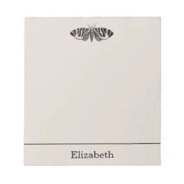  Moth Illustration Black en Buff Notitieblok