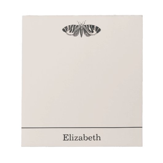 Moth Illustration Black en Buff Notitieblok (Voorkant)