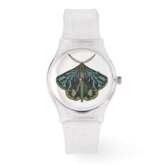 Moth illustration watch horloge