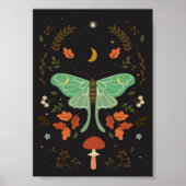 moth in boho stijl. poster (Voorkant)