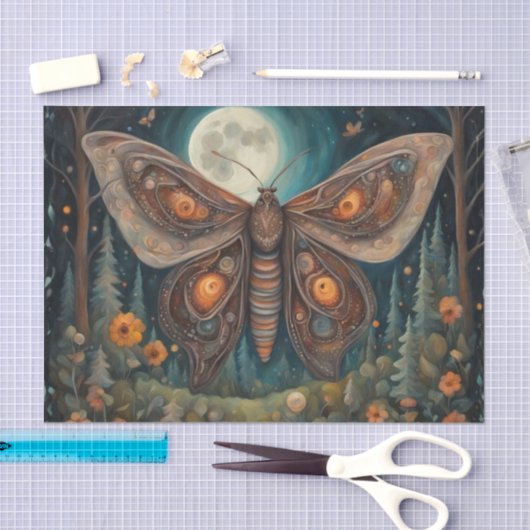 Moth in the Moonlight Decoupage Tissue Paper Tissuepapier (Craft)