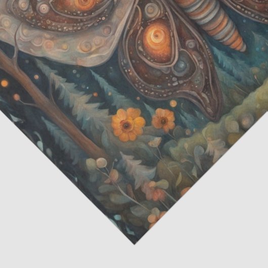 Moth in the Moonlight Decoupage Tissue Paper Tissuepapier (Detail)