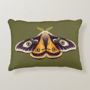 Moth Insect Art Goblincore Saturnia Witchy Green Accent Kussen