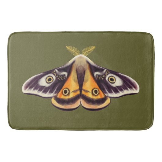 Moth Insect Art Goblincore Saturnia Witchy Green Badmat (Voorkant)