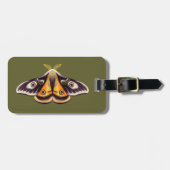 Moth Insect Art Goblincore Saturnia Witchy Green Bagagelabel (Voorkant horizontaal)