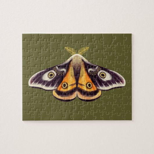 Moth Insect Art Goblincore Saturnia Witchy Green Legpuzzel (Horizontaal)