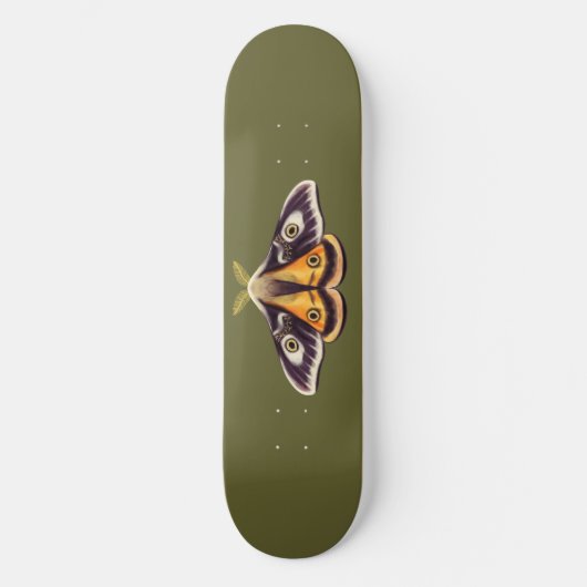Moth Insect Art Goblincore Saturnia Witchy Green Persoonlijk Skateboard (Voorkant)