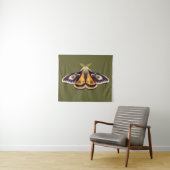 Moth Insect Art Goblincore Saturnia Witchy Green Wandkleed (In Situ (horizontaal))