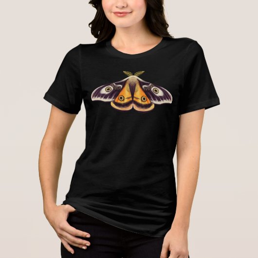 Moth Insect Art Goblincore Saturnia Witchy Tri-Blend Shirt (Voorkant)
