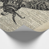 Moth Insect  Illustratie op oude boekpagina Cadeaupapier (Hoek)
