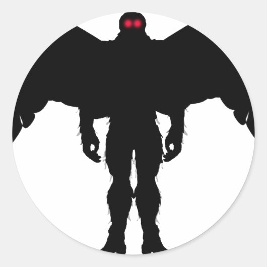 Moth Man Ronde Sticker (Voorkant)