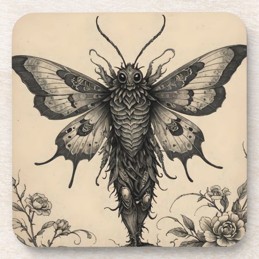Moth man Sepia Legend Myth PA Bier Onderzetter (Voorkant)