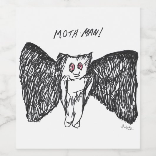 Moth Man Wijnlabel Wijn Etiket (Enkel label)