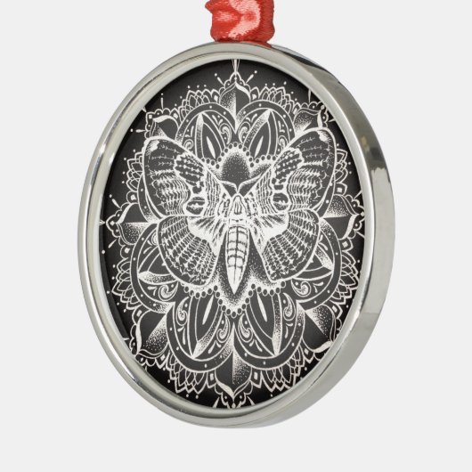 Moth Mandala Metalen Ornament (Links)