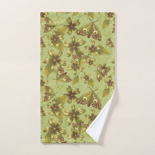 Moth Meadow Green botanisch insect Bad Handdoek (Handdoek)