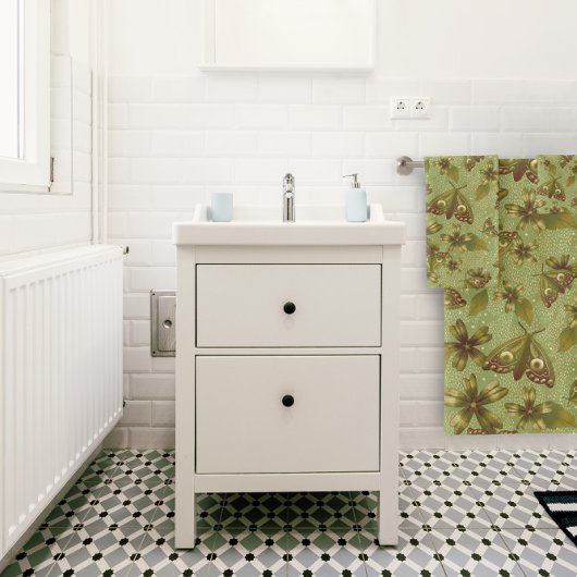 Moth Meadow Green botanisch insect Bad Handdoek