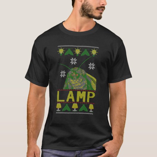 Moth Meme Lamp Ugly KerstSweater T-shirt (Voorkant)