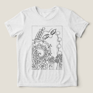 Moth met slak en fantasiebloemen Tri-Blend shirt
