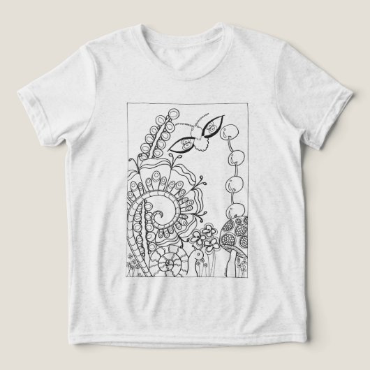 Moth met slak en fantasiebloemen Tri-Blend shirt (Design voorkant)