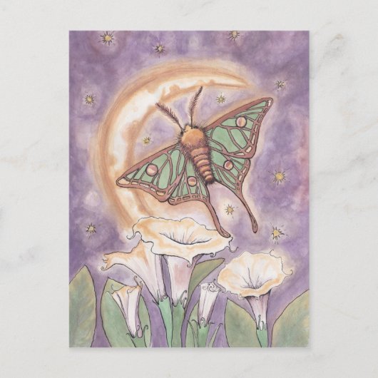 Moth & Moonflower Briefkaart (Voorkant)