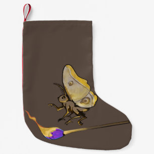 Moth naar een vlam kleine kerstsok