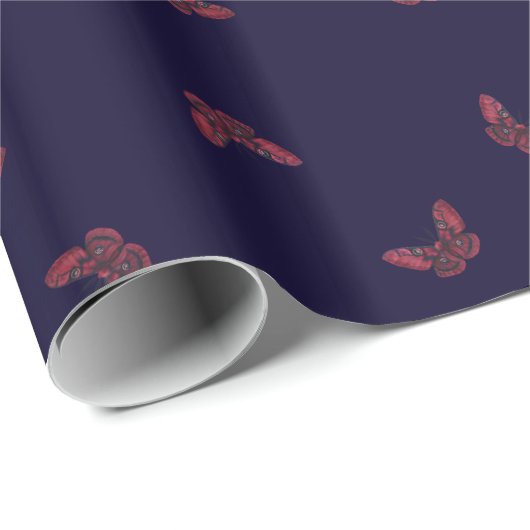 Moth of Crimson rood Cadeaupapier (Rol Hoek)