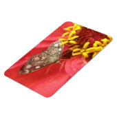 Moth on Red Flower Premium Magnet Magneet (Linkerzijde)