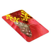 Moth on Red Flower Premium Magnet Magneet (Rechterzijde)