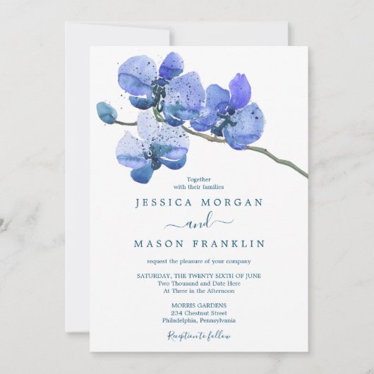 Moth Orchid Wedding Invitation Kaart (Voorkant)