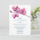 Moth Orchid Wedding Invitation Kaart (Staand voorkant)